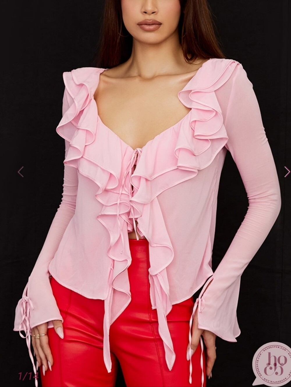 Pink Ruffle Blouse - Picture 3 of 8